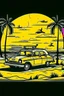 Placeholder: A ilustration of TAXI, beach, middle ground design, t-shirt design, no black ground, vector, 4k