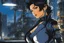 Placeholder: (in the style of Orion, by Masamune Shirow) (photo from a movie by Quentin Tarantino) a woman detective nvestigate sa strange case on ghosts killing people because a road perturbated their old HQ...