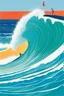 Placeholder: [surf illustration by David Hockney] À l’aube, je me lève, Vers La Piste, la planche sous le bras, Sur la vague, je me lève aussi, Une, deux, trois fois, je vole.
