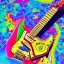 Placeholder: Cadillac PEACE electric guitar PEACE psychedelic hippie trippy acid LSD PEACE stratocaster GUITAR peace sign