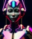 Placeholder: Medium Close Up Portrait, Front image. cyberpunk Asian woman, rabbit mask, pink short hair. latex suit. Red, black, gold, color. Ghost in the shell style. Gradient background. Avatar image, highly detailed, concept art, smooth, unreal engine 5, god rays, ray tracing, RTX, lumen lighting, ultra detail, volumetric lighting, 3d, finely drawn, high definition, high resolution.