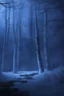 Placeholder: Winter Night, shades of blue, dark, moonlight forest