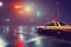 Placeholder: A 1990s car standing in front of a red traffic light, empty street, Cairo, 1990s, night time, rain, winter, movie scene Nick Harris style