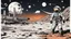 Placeholder: comic style, Moon landing