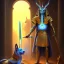 Placeholder: A magic door opening to Anubis with sword, high quality, high details , hd, hyper realistic, magic style ,