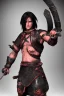 Placeholder: human berserker meaty black hair longsword