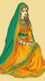 Placeholder: AN ILLUSTRATION OF a girl wearingmehdi lehnga dress