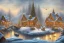 Placeholder: Christmas village river mountain