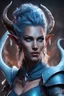 Placeholder: generate a dungeons and dragons character portrait of a female tiefling sorceress who uses ice magic realistic, award winning, 4k
