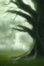 Placeholder: Oak tree roots, misty sunny day