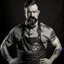 Placeholder: muscular man with apron and mutton chops