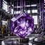 Placeholder: large purple crystal hooked up to an energy supply, inside a power station