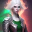 Placeholder: fantasy setting, woman, orange and white hair, green eyes