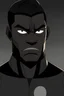 Placeholder: a black man, supervillian animation style