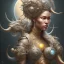 Placeholder: ssango fantasy, fantasy magic, intricate, sharp focus, illustration, highly detailed, digital painting, concept art, matte, artgerm and paul lewin and kehinde wiley, masterpiece silver elephant head bronze Asian African girl nice breast Afo hair turquoise sun moon waves