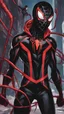 Placeholder: miles morales mix with venom symbiote in color Street artstyle, Street boy them, intricate details, highly detailed, high details