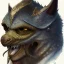 Placeholder: dungeons and dragons, fantasy, goblin, king, portrait, only face, ochre skin, watercolour