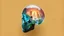 Placeholder: old worn paper, plain contrast background, crystal transparent Skull with city and plants inside, backlight inside, 8K, high detail, hyperrealism, high resolution, bright colors, ART illustration