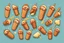 Placeholder: corndogs in a clean vector cartoon style