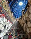Placeholder: "Midnight Serenade unique" low view angle shot down long, large close up stair way to heaven look up granite terrazzo motifs with puzzle tribal clothing is decorated with colorful filigree abstract, Collage chutes papiers magazines, old village. Spirograph background by Nisa Kiley, Textile Artist