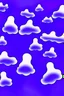 Placeholder: Footprints on a cloud. Mosaic of ghosts. Use only white, black, and purple.