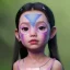 Placeholder: Wearing make up avatar in pandora toddler, full body, Pandora background