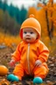 Placeholder: baby in a thermal jumpsuit bright ball nature