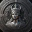 Placeholder: a silver coin called a Silver Moon standing on edge. a queens portrait. runes. flat coin. show one coin front on at a distance. show whole coin. fantasy concept art, exquisite realism, a masterpiece, dynamic lighting, hyper detailed, intricately detailed, deep color, Unreal Engine, volumetric lighting , Epic cinematic brilliant stunning intricate meticulously detailed dramatic atmospheric maximal,