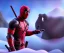 Placeholder: mdjrny-v4 style, Deadpool as a toddler covered in ice, epic photo, volumetric lighting, detailed, photo realistic, cinematic, by Elena xausa