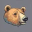 Placeholder: funny bears head from profile, 70's cartoon style