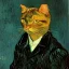 Placeholder: Portrait of a cat by Van Gogh