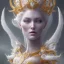 Placeholder: Insanely detailed photograph of An elaborate beautiful ice queen with white ice skin and white eyes and gold headpiece, intricate,hyperdetailed painting fantasy art album cover art 4K 64 megapixels 8K resolution HDR, shiny, portrait, 8k resolution concept art portrait by Greg Rutkowski, triadic colors Unreal Engine 5