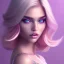 Placeholder: wonderful subtile face , beautiful, soft, blues eyes, smilinglong straight blonde hair, transparente pink crystal clothes, hight definition, 8k