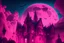 Placeholder: Pink halloween party in an illuminated city under the sky