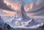 Placeholder: a planet crashing onto a snowy mountain peak, breaking in two. a matte painting by Christophe Vacher, Artstation contest winner, fantasy art, matte painting, concept art, artstation, sharp focus and detailed. fantasy, cinematic lighting