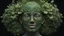 Placeholder: 3D rendering of Expressively detailed and intricate of a hyperrealistic “ human head detailed with organic form”: front view, symetric, green glossy plant vines, anatomy, symmetric, scientific, baroque ornament, single object, vivid colour, black background, cosmic fractals, octane render, 8k post-production, dendritic, artstation: award-winning: professional portrait: atmospheric: commanding: fantastical: clarity: 16k: ultra quality: striking: brilliance: stunning colors: amazing depth