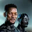 Placeholder: portrait, will smith in black panther suit, no mask, angry yelling, dark forest, dynamic lighting, 8k, ultra detailed