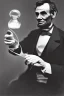 Placeholder: Abraham Lincoln removing the top from a glass vial containing water vintage photography, beautiful, Tumblr aesthetic, retro vintage style, HD photography, hyperrealism