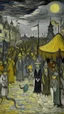 Placeholder: A gray bizarre carnival painted by Vincent van Gogh