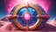Placeholder: Stargate, happy cosmic, bright colors, blue, pink, gold, jewels, realistic, photo real, clear background, highly detailed, high contrast, 8k high definition, unreal engine 5, extremely sharp detail, light effect, sunny light background