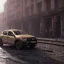 Placeholder: an dacia car ultra realistic durty dust no clean ,wide body , ,on street,8k resolution, high-quality, fine-detail, parked in crowded city winter wide body night future city