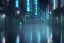 Placeholder: Cinematic, atmospheric, night, Tokyo, dark, rain, high level of detail, high definition, blue neon, futuristic, blender 3d