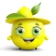 Placeholder: A lemon has eyes, legs, nose, and mouth, and it is smiling, cute, and beautiful, wearing a hat.