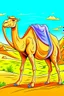 Placeholder: DRAW TO COLORING OF A CAMEL ON THE DESERT, CARTOON STYLE, LOW DETAILS, THICK LINES, NO SHADING