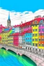 Placeholder: colourful drawings of basel, switzerland