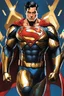 Placeholder: Full body superman Futuristic armour Chromecast golden shines