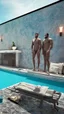 Placeholder: Nickolas MulLen and his boyfriend are standing above thier pool showered spa heater while in tight loincloths and Nickolas is flexing there muscles while illuminated by the ambient teal glowing on the glowing marbled floor made of long flat marble slabs, the ground next to the clinical yard is in thGenerate different sequences (e.g., a human dude to feral stallion punk shirtlesss nakeddd make to horse transmogrification sequences and alpha male to steed physical alteration sequence) William