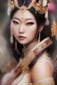 Placeholder: a wonderfull woman hitomi tanaka, full body, geisha fantasy, big curves, voluminous long black hair, ultradetailed fine art photo of a indian, weet face portrait, snow flakes parti