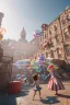 Placeholder: Ultra realistic circus scene. Child’s playing, smile, happy, color bubbles, smooth color, waist up view, Wes Anderson style, a lot of people background, highly detailed, concept art, unreal engine 5, god rays, ray tracing, RTX, lumen lighting, ultra detail, volumetric lighting, 3d, finely drawn, high definition, high resolution.