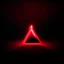 Placeholder: strange glowing red triangle on a pitch black background